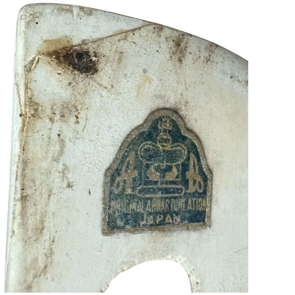 VTG Japan Porcelain Napkin Holder Girl Figurine Daily Bread Repaired - Picture 8 of 9